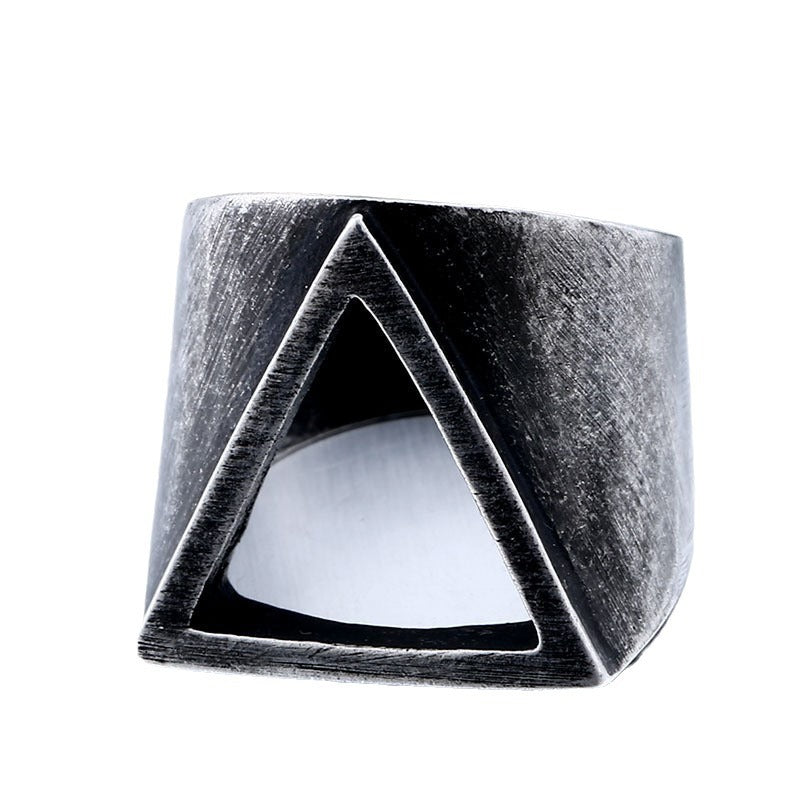 Men's Simple Personality Triangle Hollow Fashion Stainless Rings