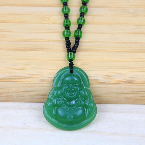 Women's Ethnic Style Imitation Jade Avalokitesvara Buddha Pendants