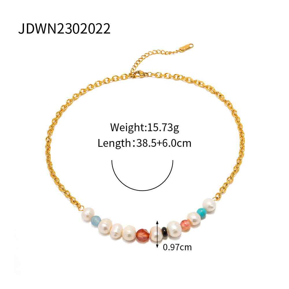Ding Ornament Stainless Steel Pearl High-grade Clavicle Chain Necklaces