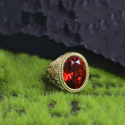 Men's Ruby Sea Blue Sier Gold Personalized Rings