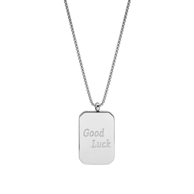 Personalized Square Plate Hipster Fashion Lucky Pendants