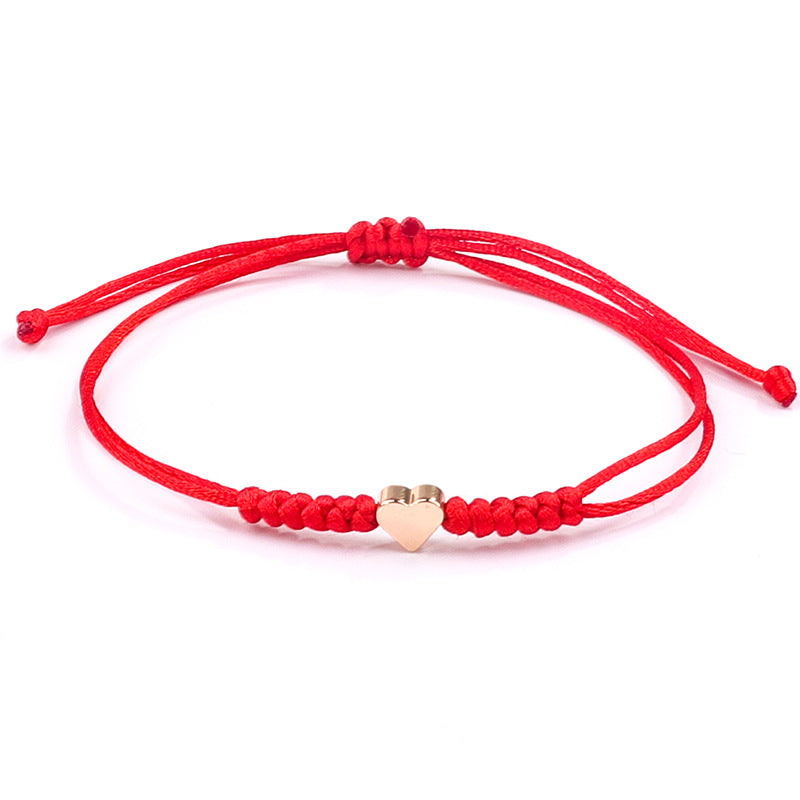 Couple Letter Gold Love Copper Adjustable Hand-woven Color Rope Bracelets