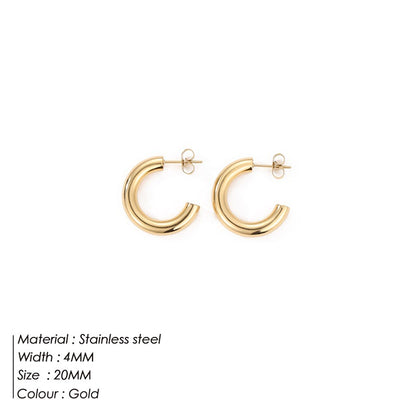 Stainless Steel Ear Gold Plated Jewelry Earrings