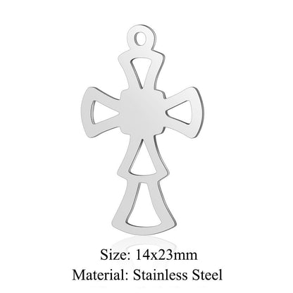 Titanium Steel Hollow Cross Crown Holy Device Pendants