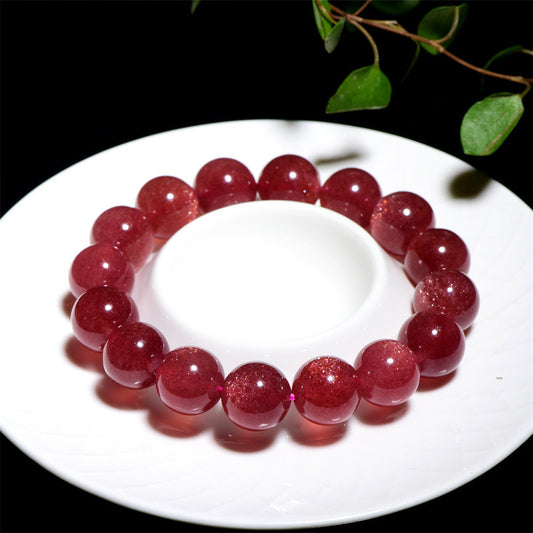 Crystal Natural Starlight Cherry Red Strawberry Quartz Bracelets