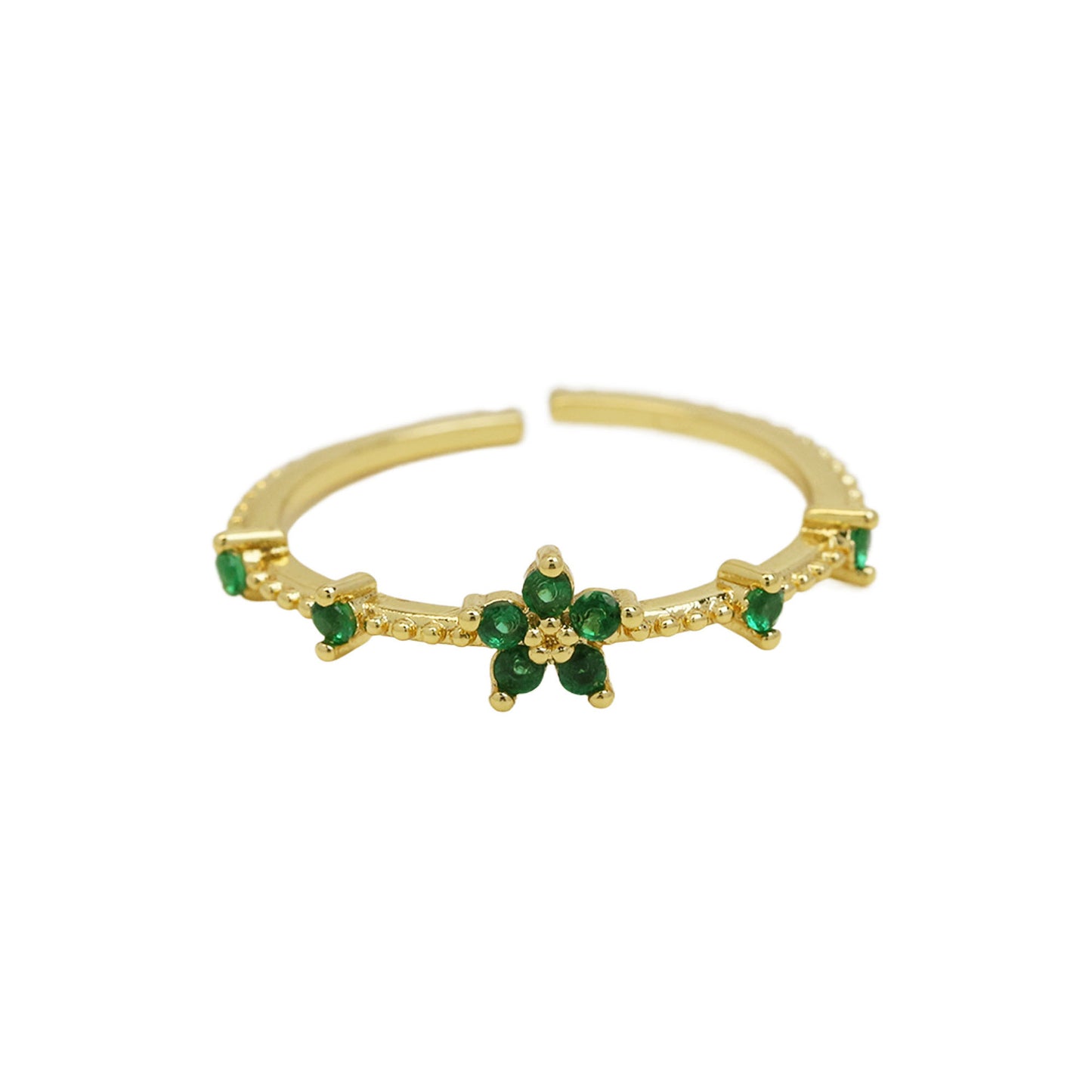 Women's Color Zirconium December Birthday Stone Little Flower Rings