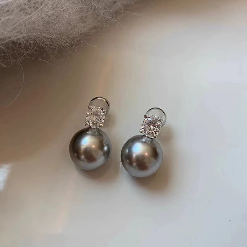 Sier Pearl French Entry Lux Minority High-grade Simple Earrings