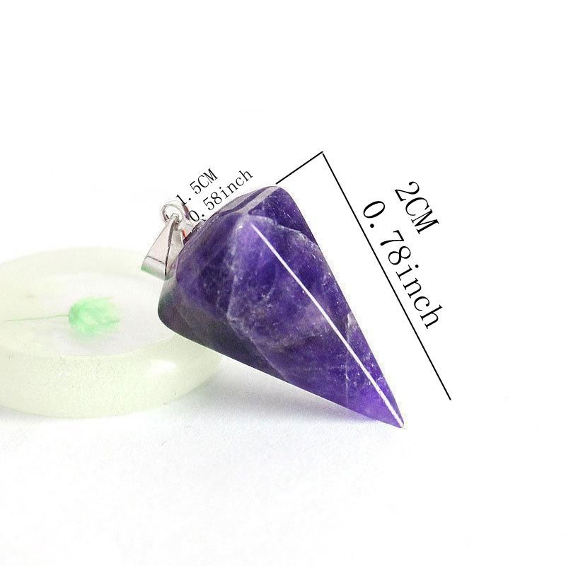 Natural Stone Amethyst Fluorite Agate Crystal Section Pendants