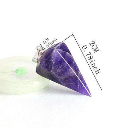 Natural Stone Amethyst Fluorite Agate Crystal Section Pendants