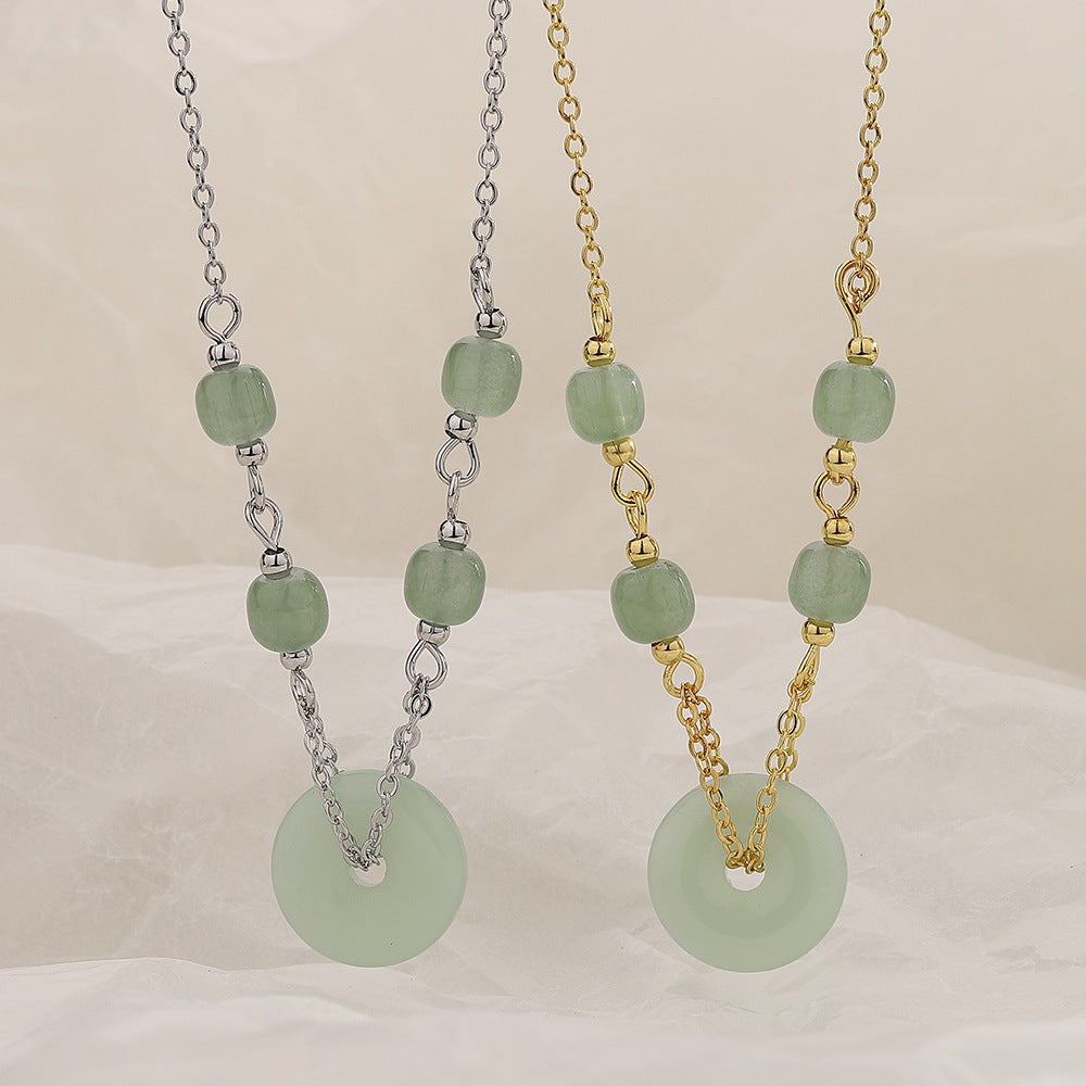 Jade Donut National Trendy Style Good-looking Temperament Vintage Necklaces