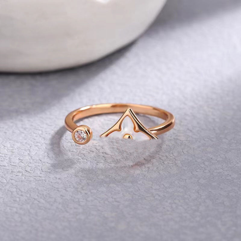Light Luxury Clover Fritillary Female Fresh Rings