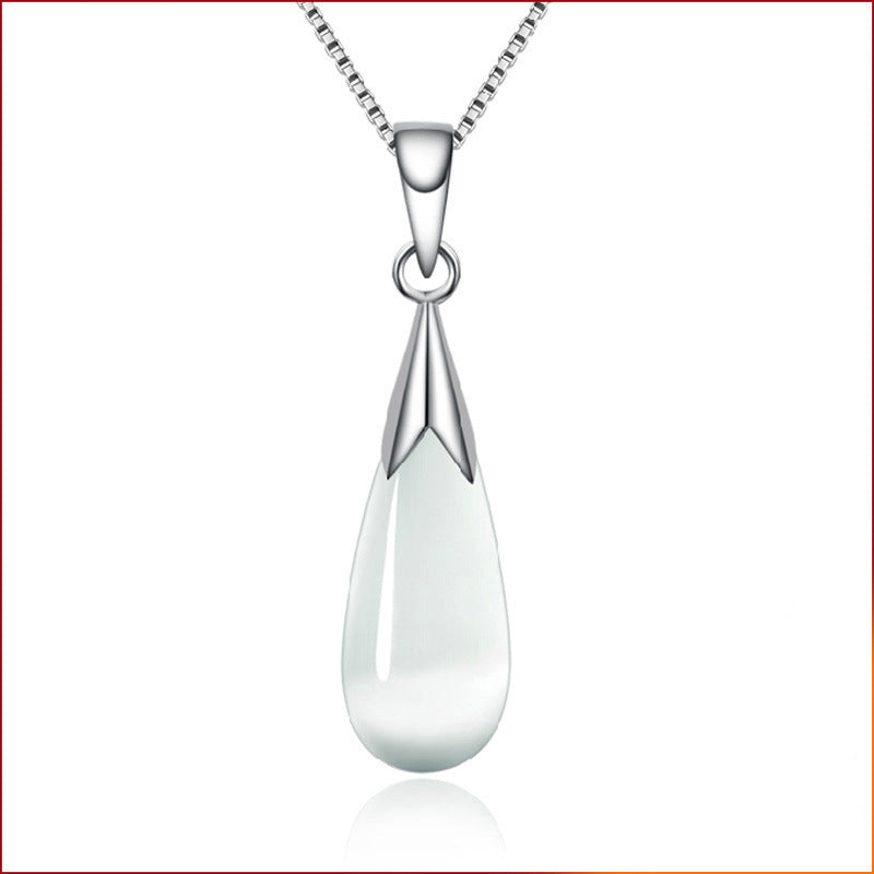 Opal Water Drop Korean Style Sier Pendants