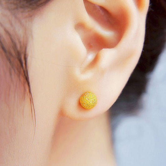 Women's Bone Small Fashion Round Beads Gift Earrings