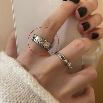 Simple Zircon Opening Adjustable Index Finger Light Rings