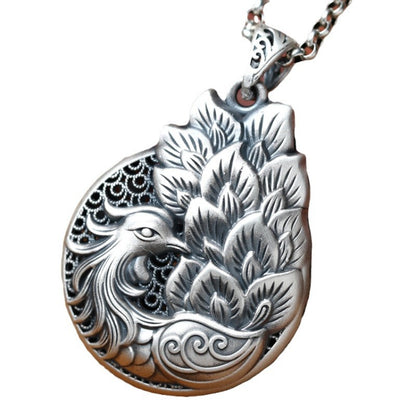 Women's Vintage Peacock Double-sided Thailand Sier Sweater Pendants