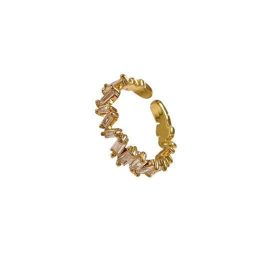 Super Shiny Light Luxury Full Zirconium Open Rings