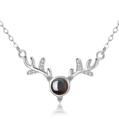 Love Language You Deer Projection Female Necklaces