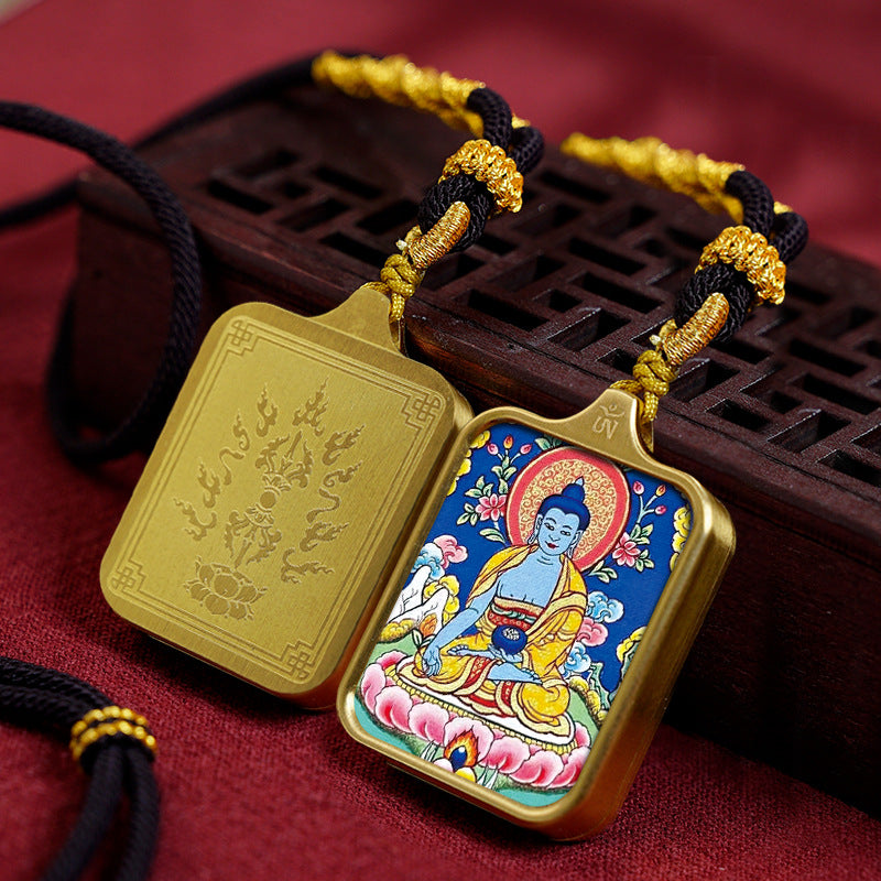 Women's & Men's Statue Of The Buddha Carry-on Yellow Wealth Bodhisattva Pendants