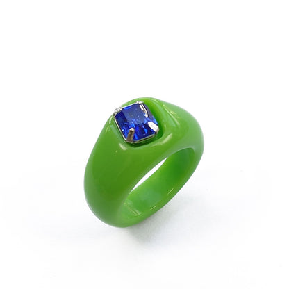 Korean Design Candy Color Gemstone Retro Diamonds Rings