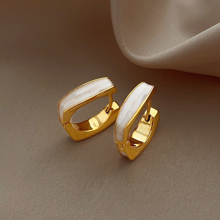 Dripping Square Niche Elegant Geometric Advanced Earrings