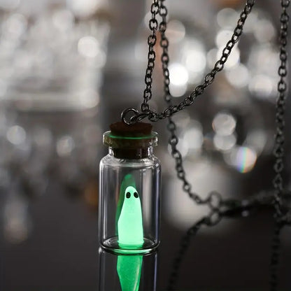 Coffee Flow Halloween Drift Bottle Luminous Necklaces