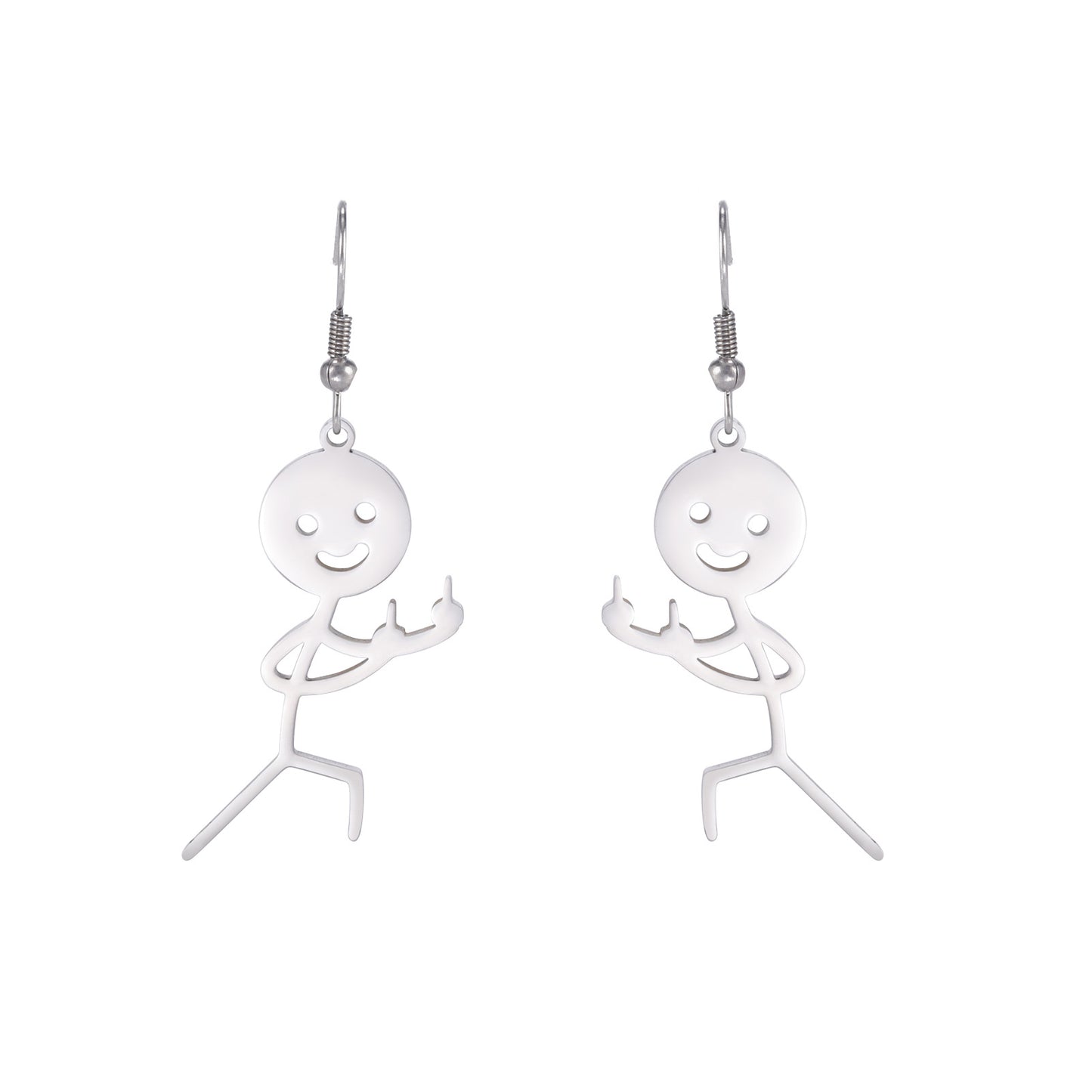 Simple Stroke Single Side Vertical Two Earrings