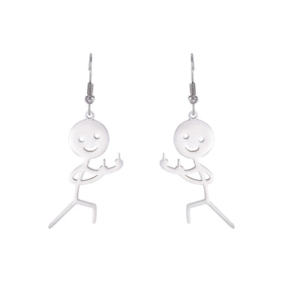 Simple Stroke Single Side Vertical Two Earrings