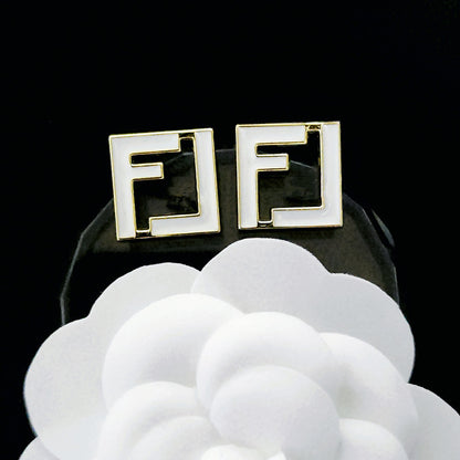 Women's & Men's Quality Collection Trending Rhinestone Letters Sier Earrings