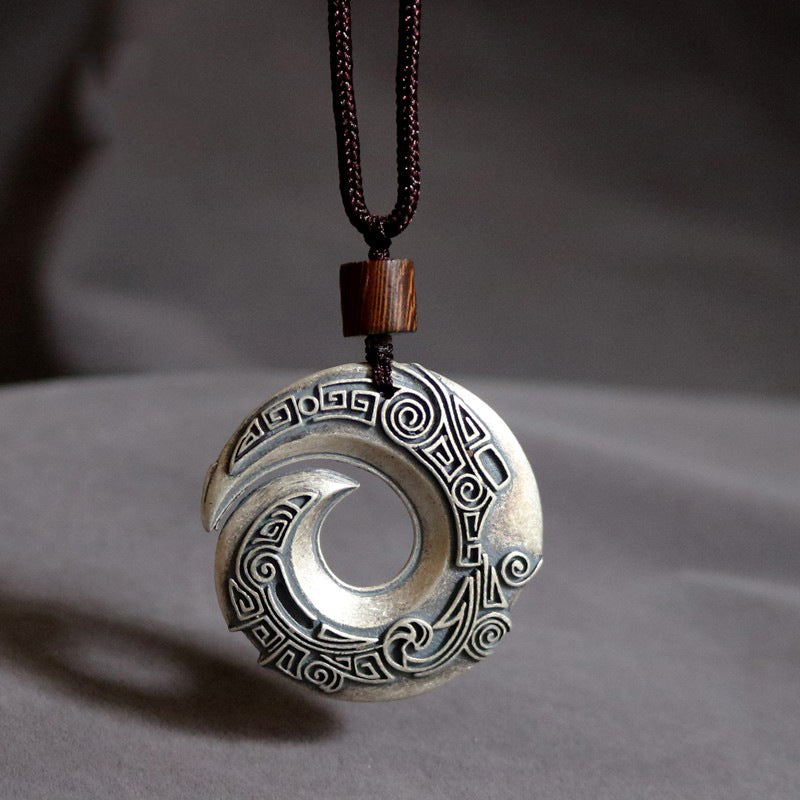 Men's Luck Comes Twist Ancient Style Peace Pendants