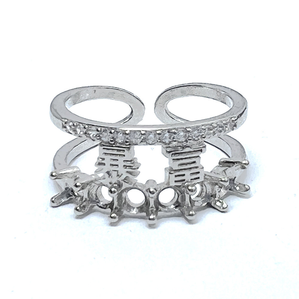 Frame Open Mouth Autumn Copper Alloy Electroplating Sier Rings