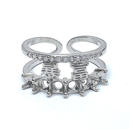 Frame Open Mouth Autumn Copper Alloy Electroplating Sier Rings