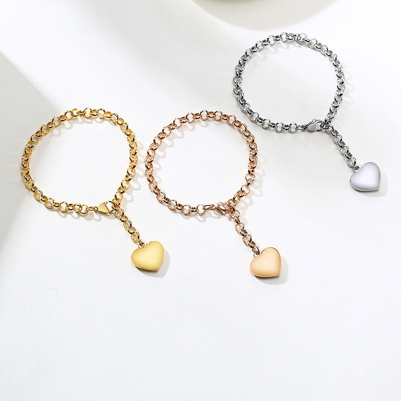 Women's Stainless Steel Heart Shaped Love Accessories Bracelets