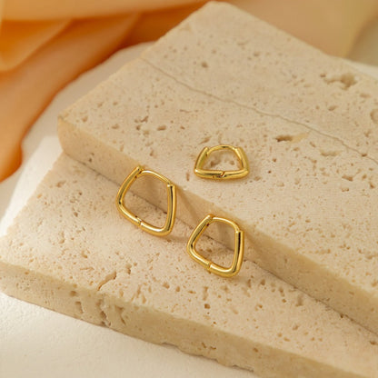 Creative Geometric Brass Buckle Three-piece Set Earrings