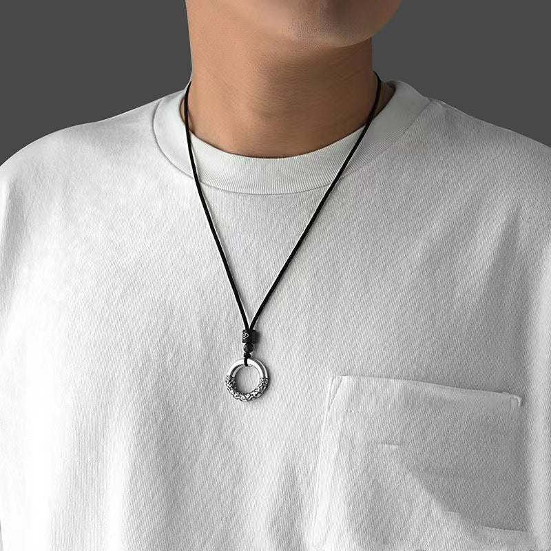 Men's Solid Thai Sier Safety Buckle Retro Pendants