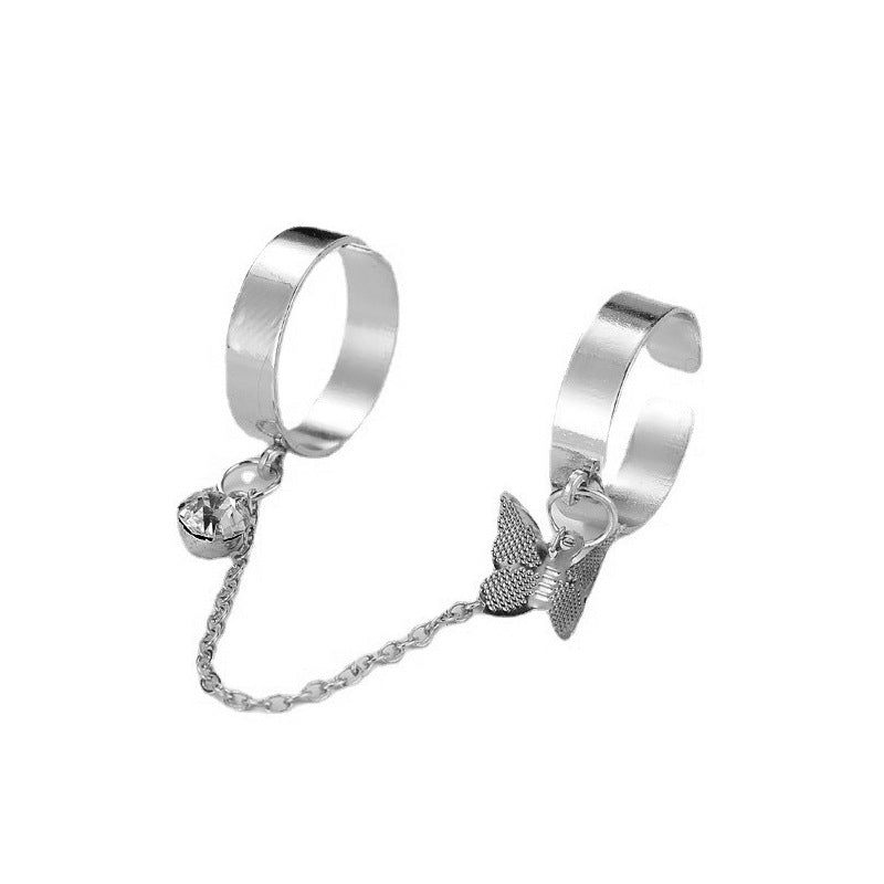 Women's & Men's Chain Combination Punk Fan Open One-piece Rings