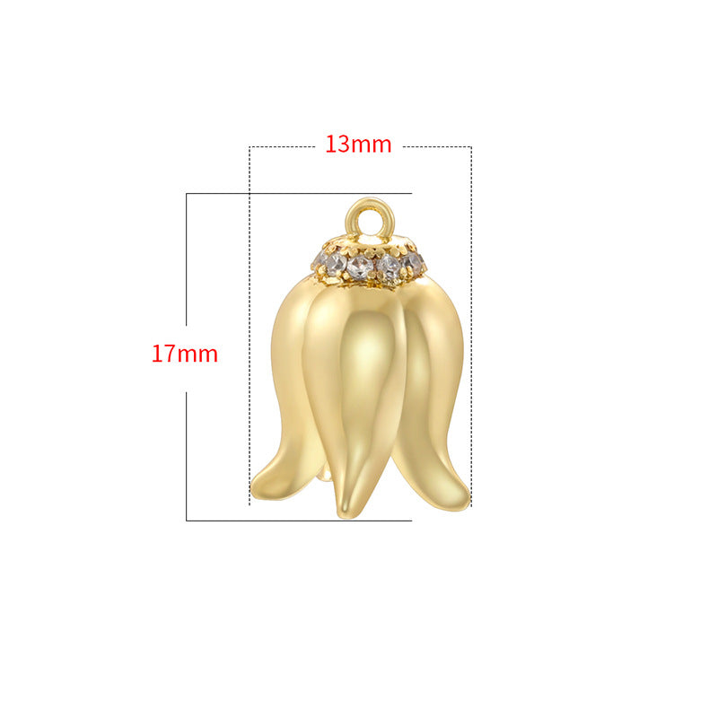 Fashion Copper Inlaid Zirconium Lily Exquisite Pendants