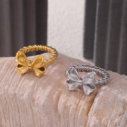 Commuter Personalized Minority Elegant Bow Light Rings