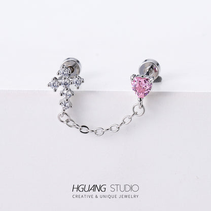 Titanium Steel Gold Ear Bone Pairs Earrings