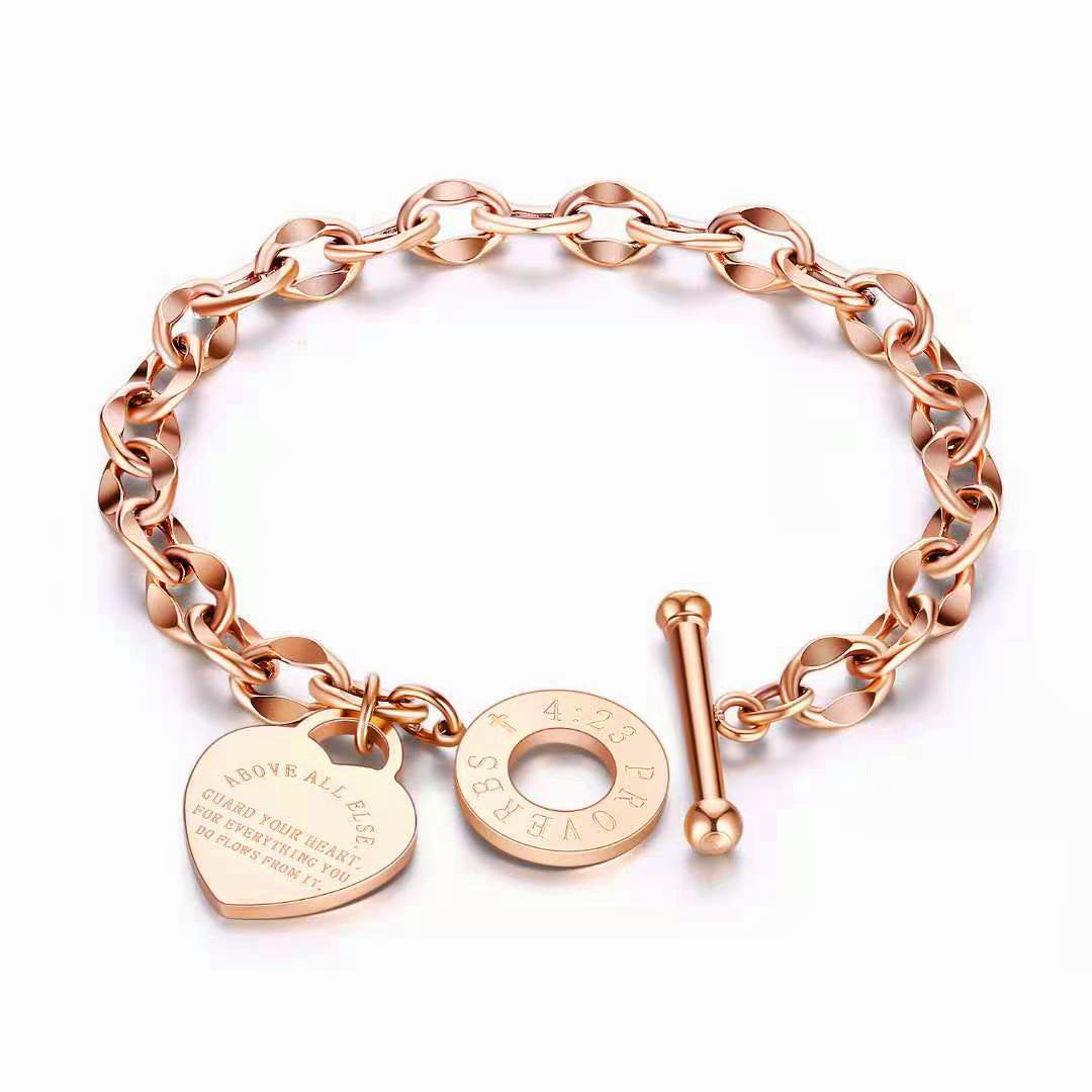 Love Stainless Steel Jewelry Personality Buckle Bracelets