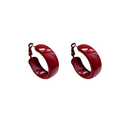 Women's Pinched Vintage Red Width Eardrop High-grade Ear Earrings