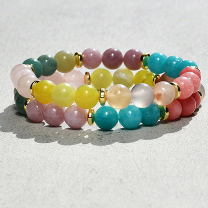 Mixed Color Natural Stone Boho Handmade Bracelets