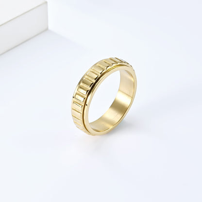Women's & Men's Unisex Style Rotatable Lattice Titanium Steel Cold Rings