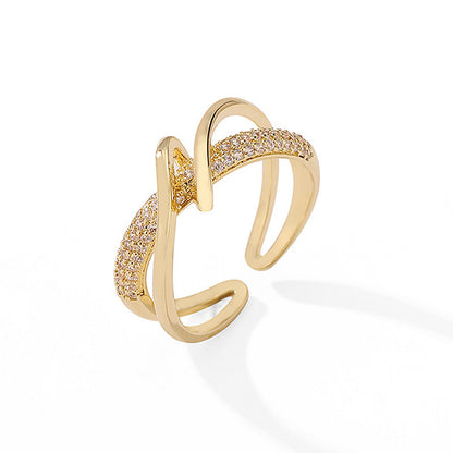 Women's Light Luxury Style Fashion Personality Geometry Design Rings
