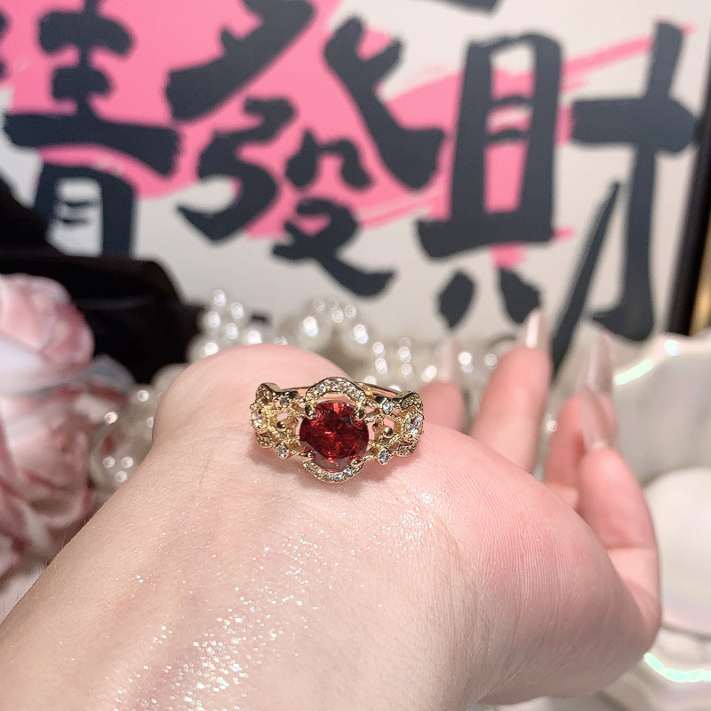 Zirconium Ruby Open High Sense Palace Rings