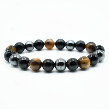 Women's & Men's Stone Imitation Black Agate Beaded Couple Bracelets