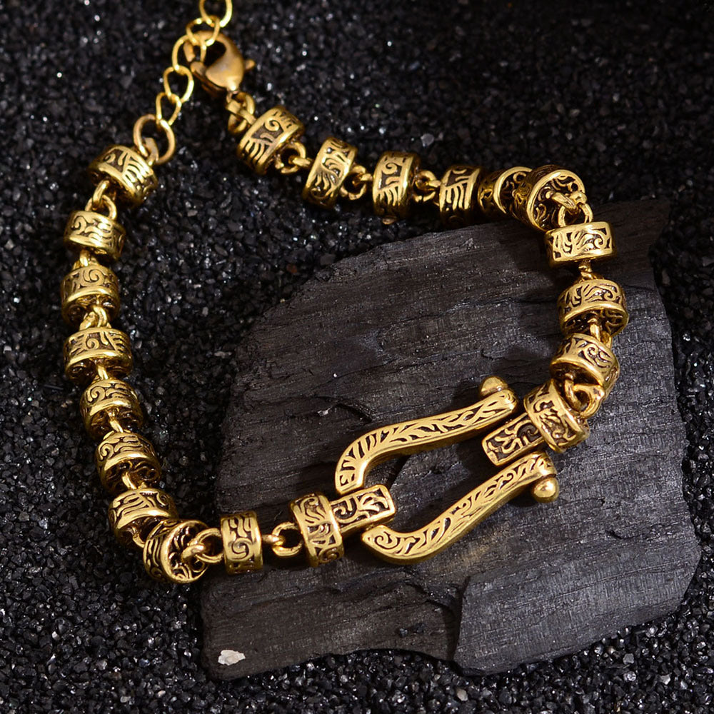 Women's Luxury Ancient Gold U-shaped Horseshoe Fashion Retro Aloofness Style Bracelets