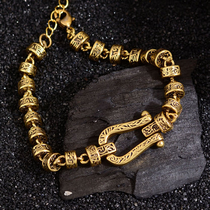 Women's Luxury Ancient Gold U-shaped Horseshoe Fashion Retro Aloofness Style Bracelets