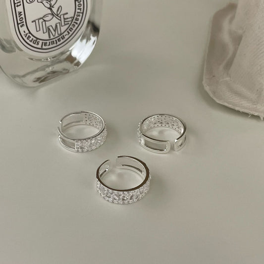 Sterling Sier Diamond Inlaid Zircon For Light Rings