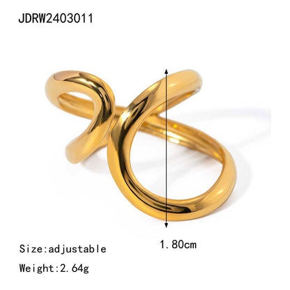 Ding Stainless Steel Gold Eye-catching High-grade Rings