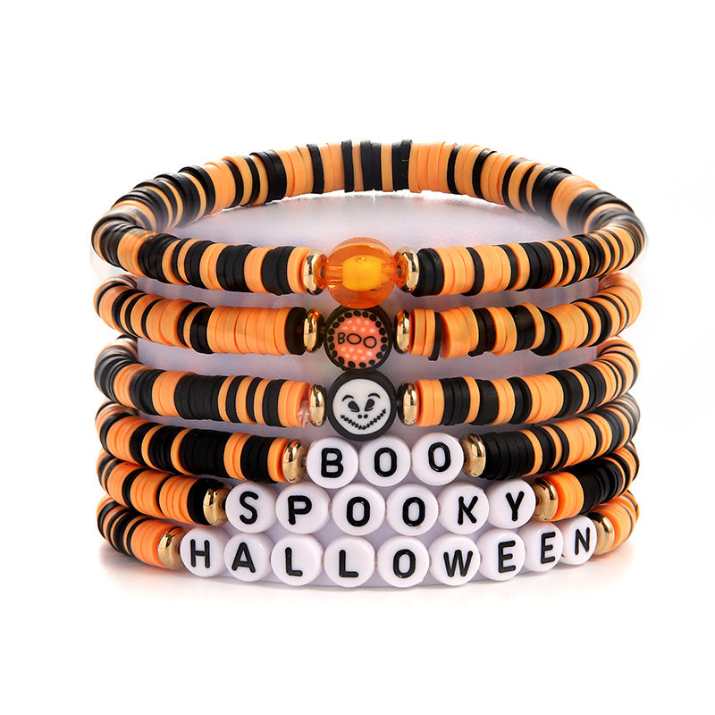 Halloween Suit Funny Pumpkin Ghost Festival Polymer Bracelets